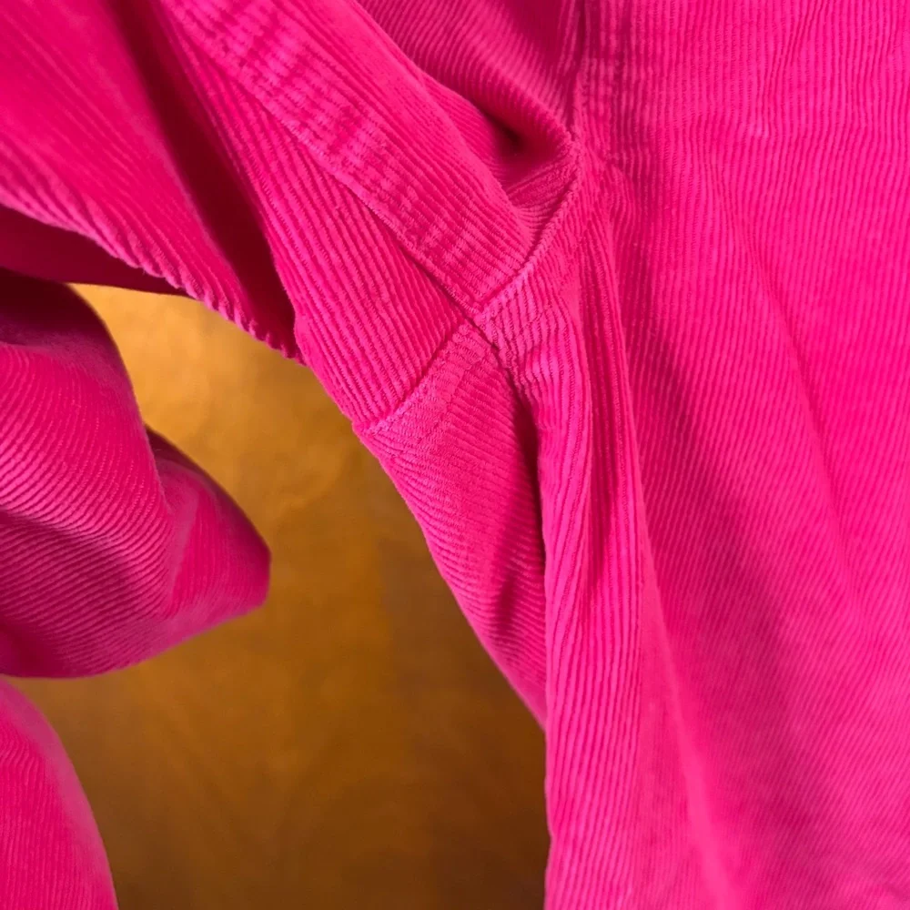 J. Crew Hot Pink High Rise Corduroy Straight Leg Pants 31 Preppy Retro 70s Artsy